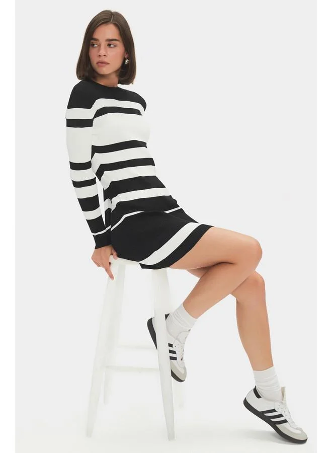 JUNE Striped Knit Dress