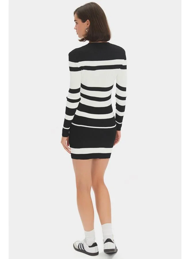 JUNE Striped Knit Dress