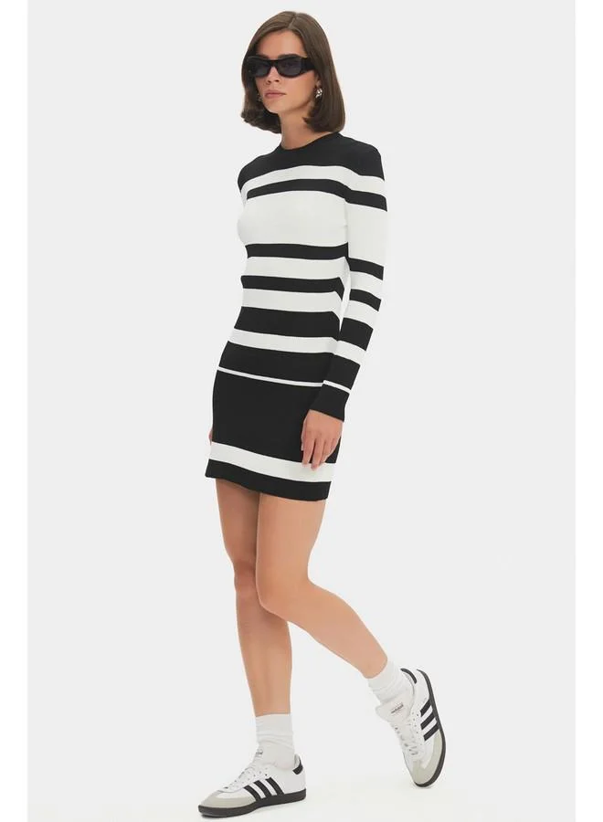 JUNE Striped Knit Dress