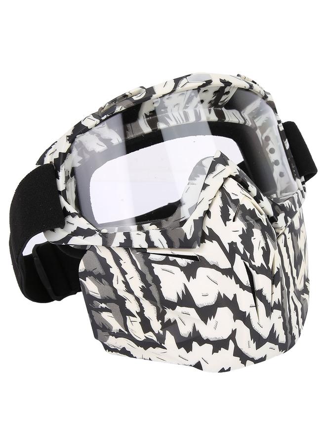 Generic Outdoor Sports Face Mask for Motorcycle Wind-proof Anti-UV Glasses Goggles(Zebra Transparent) - Image 2