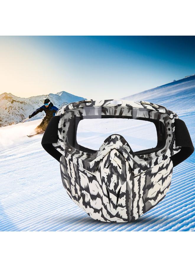 Generic Outdoor Sports Face Mask for Motorcycle Wind-proof Anti-UV Glasses Goggles(Zebra Transparent) - Image 5