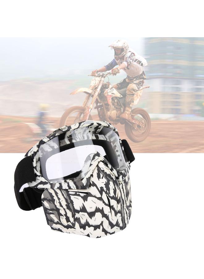 Generic Outdoor Sports Face Mask for Motorcycle Wind-proof Anti-UV Glasses Goggles(Zebra Transparent) - Image 4
