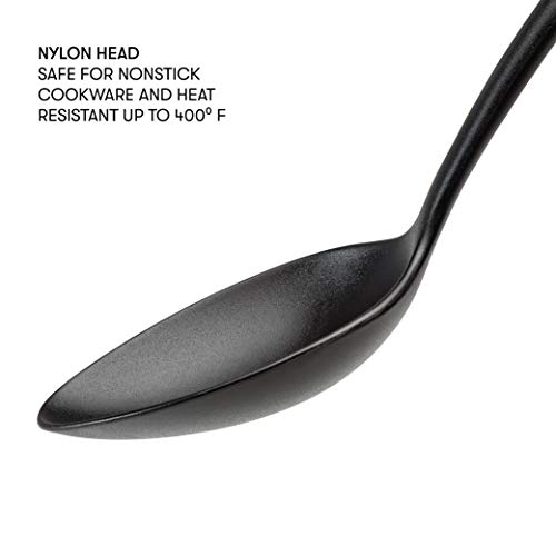 Cooking Light Serving Spoon, Non-Stick Cookware Heat Resistant Kitchen, Dishwasher Safe Nylon Gadget, Black - Image 3