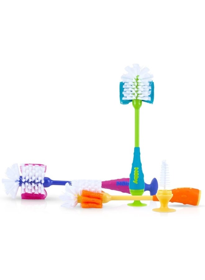 Nuby 2-in-1 Bottle and Nipple Cleaning Brush with Suction Base