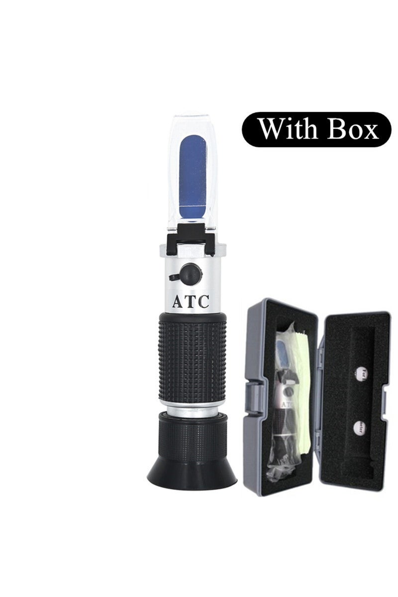 إيروريكس مقياس انكسار الملوحة المحمول باليد مع علبة، نطاق قياس الملوحة من 0 إلى 100%، ونطاق قياس الملوحة من 1.000 إلى 1.070، لقياس ملوحة مياه البحر.