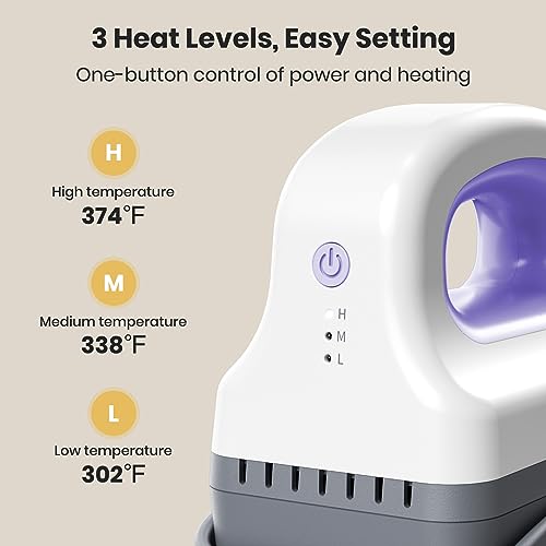 EENOUR Hat Press Machine, Mini Heat Press for Caps with 3 Heating Levels & Auto-Off, Handheld Cap Easy Press with 3"×5.5" Arched Heating Plate, 2 Press Platens, A Safety Base - Image 3
