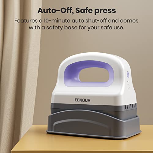 EENOUR Hat Press Machine, Mini Heat Press for Caps with 3 Heating Levels & Auto-Off, Handheld Cap Easy Press with 3"×5.5" Arched Heating Plate, 2 Press Platens, A Safety Base - Image 4