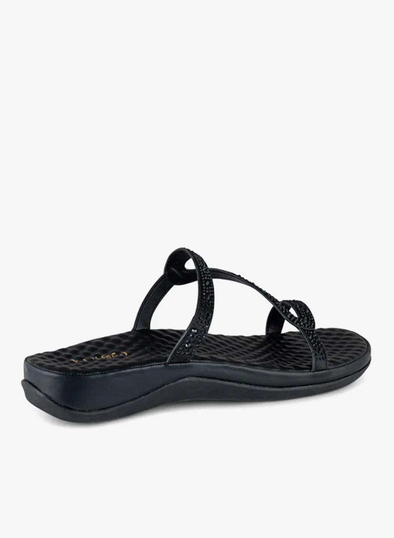 Vincci Black Women Multi Strap Flat Sandals for Women | Best Price UAE