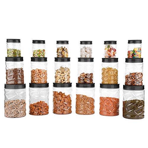 Sky Lexus Celebration 18 Pcs Storage Container Gift Set for Kitchen (300ml x 6 Pcs, 750ml x 6 Pcs, 1400ml x 6 Pcs) (Grey) - Image 1