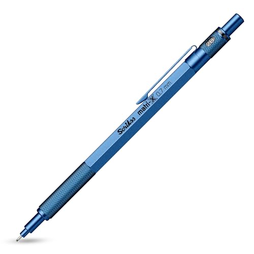 Scrikss 0.7mm Mechanical Clutch Lead Pen Pencil Metallic Blue Body Matri-X Series Eraser Included - Image 1