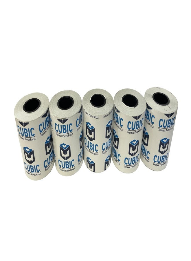 Cubic 57mm x 25m (2 Inch) Thermal Paper Rolls – 55 GSM (Pack of 5) | POS Billing Rolls for Receipt Printers – 45mm Core - Image 1