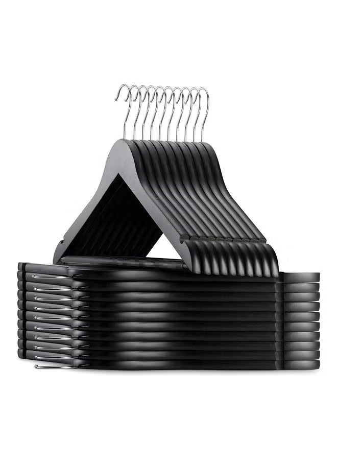 ZOBER 20-piece plastic clothes hanger set, with 360-degree rotating hook, non-slip. Black/Silver. - Image 1