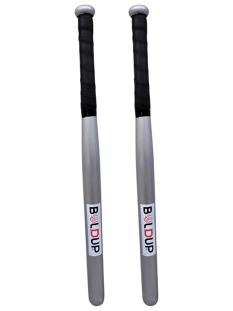 IFOLDUP Heavy-Duty Baseball bat with Carry Bag | Solid Black Wooden Finish bat for Practice, Training, and self-Defense (Combo of 2Pc Silver Basebal Bat & Cover) - Image 2
