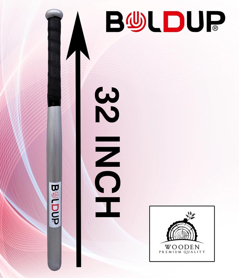 IFOLDUP Heavy-Duty Baseball bat with Carry Bag | Solid Black Wooden Finish bat for Practice, Training, and self-Defense (Combo of 2Pc Silver Basebal Bat & Cover) - Image 5