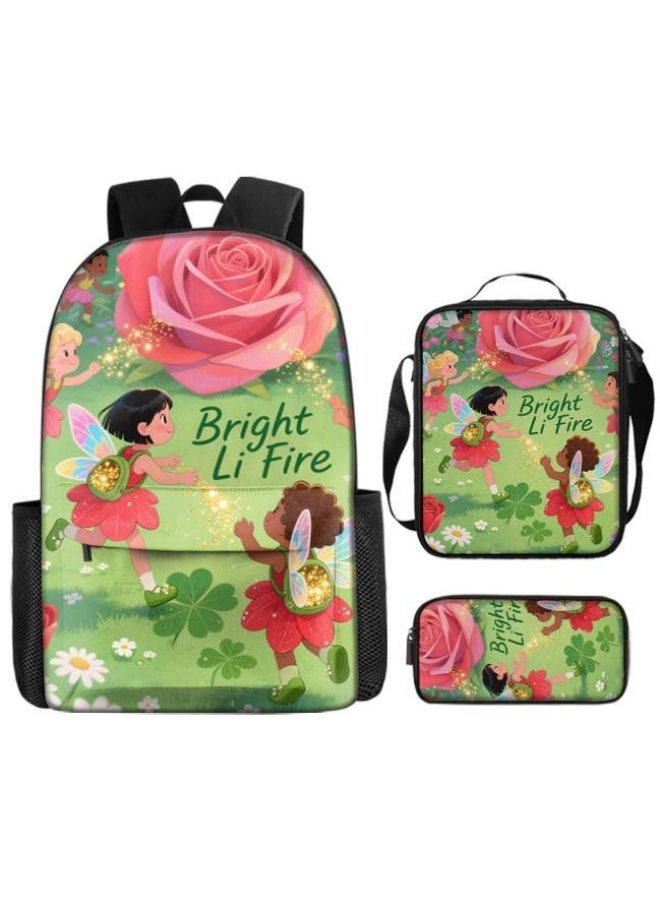 واضح من النار مجموعة من ثلاث قطع من حقائب الرسوم المتحركة، تتعامل بسهولة مع المناسبات المختلفة (الطلاب والأطفال ونزهات الأصدقاء وتسلق الجبال والدراسة وما إلى ذلك) | حقيبة ظهر + حقيبة محمولة باليد + حقيبة قرطاسية | هدايا الموسم المدرسي / العطلات - 58 - Image 2