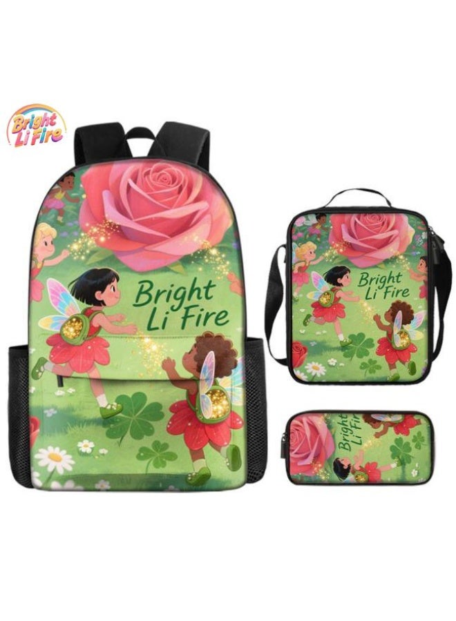 واضح من النار مجموعة من ثلاث قطع من حقائب الرسوم المتحركة، تتعامل بسهولة مع المناسبات المختلفة (الطلاب والأطفال ونزهات الأصدقاء وتسلق الجبال والدراسة وما إلى ذلك) | حقيبة ظهر + حقيبة محمولة باليد + حقيبة قرطاسية | هدايا الموسم المدرسي / العطلات - 58 - Image 1