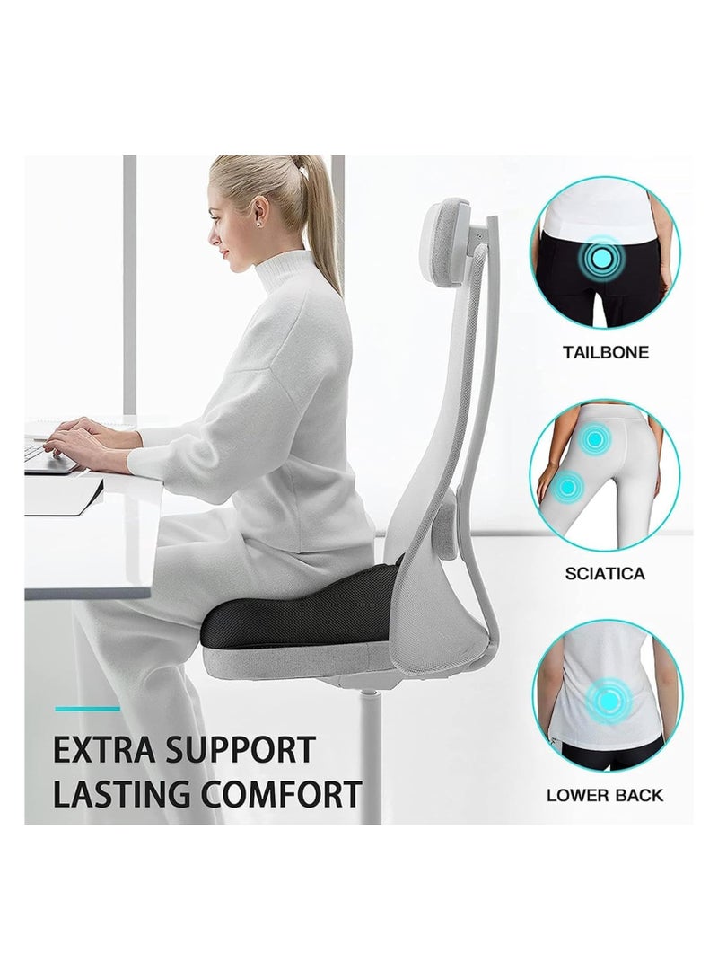 Denx Pain Relief Memory Foam Seat Cushion, Comfortable and Breathable for Coccyx, Tail bone and Spine Back Pain - Image 3