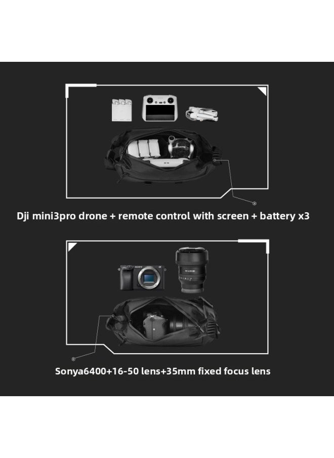 Generic VSGO Micro High 3L Single Shoulder Camera Messenger Storage Bag Photography Commuter Outdoor Travel Micro SLR Digital Chest Bag-Color:V-B0P05 Black Harrier 3L Photography Shoulder Bag  - Image 4