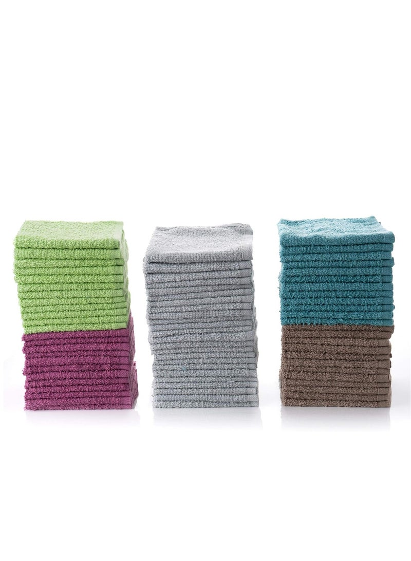 Simpli-Magic 79148 Cotton Washcloths, 50 Pack, Multi Color Towel Set - Image 2