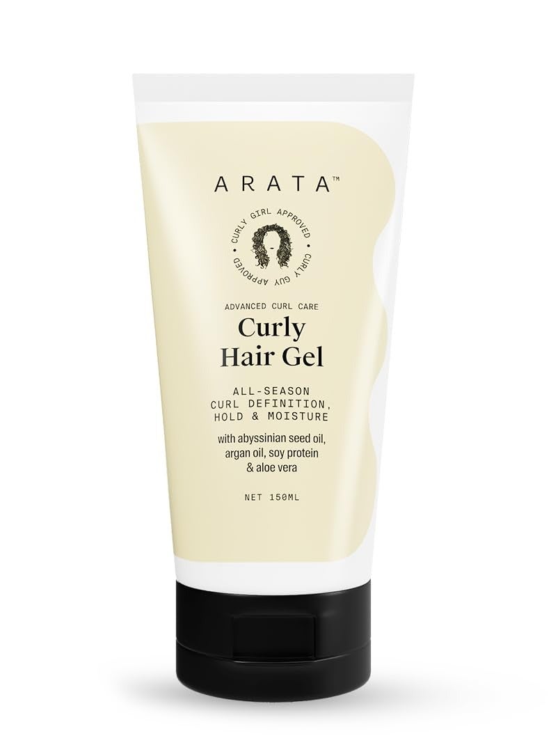 Arata Advanced Curl Care Curly Hair Gel (150 ML) Abyssinian Seed Oil Argan Oil Soy Protein and Aloe Vera All-Season Curl Definition and Soft Natural Hold CG Approved - Image 1