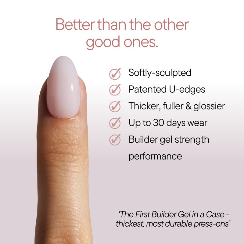 Celebritips Press On Nails - Salon U-ltimateâ„¢ | Sheer Milk, Extra Short Almond Nails, Reusable | 16 sizes - 32 Nails Kit with Glue and Sticky Tabs - Image 5