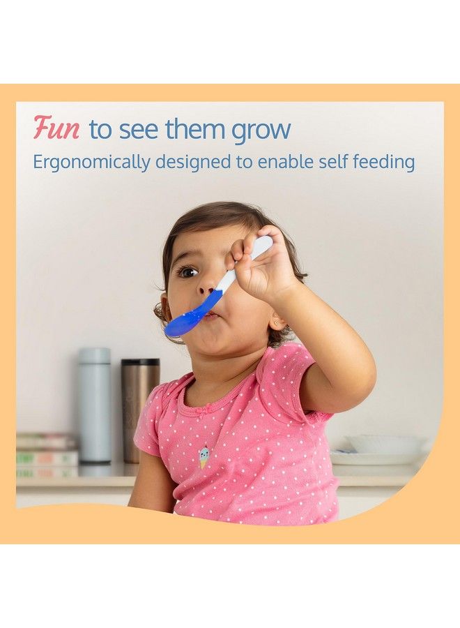 Luvlap مجموعة ملاعق تغذية الأطفال الحساسة للحرارة مكونة من 4 ملاعق سيليكون حساسة للحرارة خالية من مادة BPA من الدرجة الغذائية لتغذية الأطفال، أداة تغذية ذاتية ملعقة فطام للأطفال من سن 3 أشهر فما فوق (متعددة الألوان) - Image 3