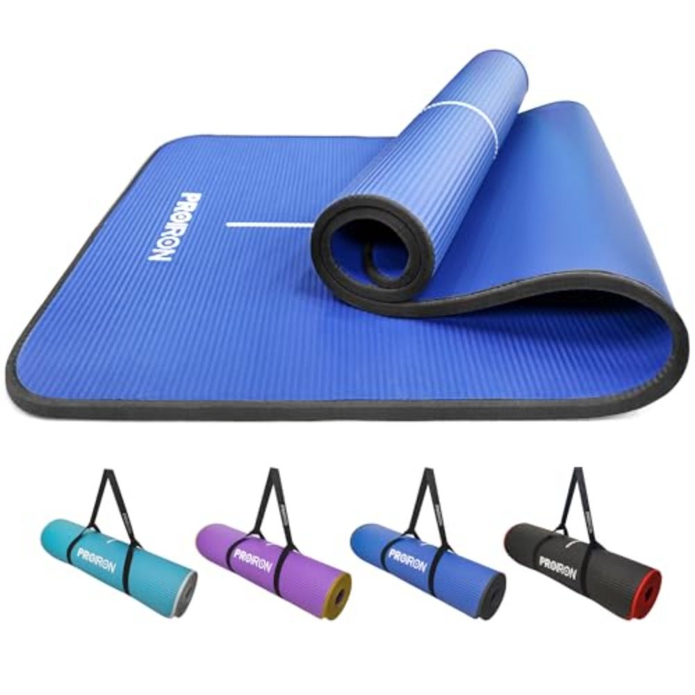 Yoga Mat Non-Slip Eco Friendly NBR All-Purpose 10mm Thick Exercise Mat High Density Anti-Tear Pilates Mat with Carrying Strap for Yoga Pilates and Gymnastics - 183cm x 66cm x 1cm