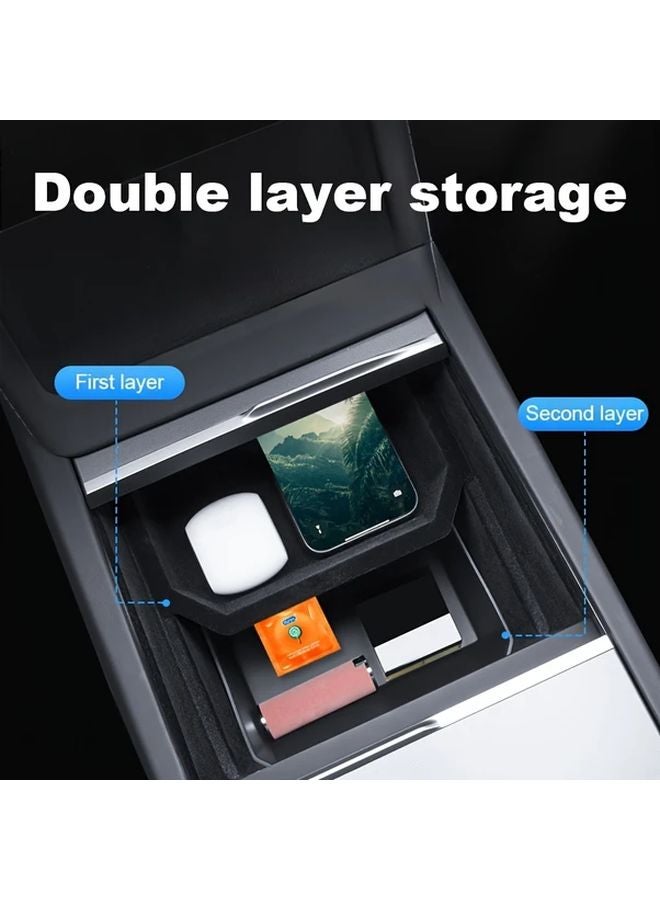 Tesla Model 3 Highland 2024 Model Y Juniper 2025 Front Storage Compartment Pad Armrest Hidden Box - Image 3