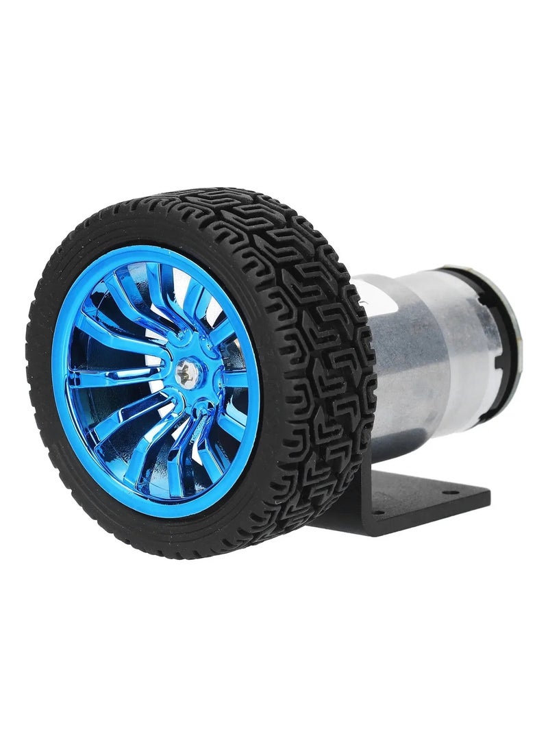 JGB37-520 Geared Motor (6V, 90RPM) with Encoder, Wheel & Bracket - Image 2