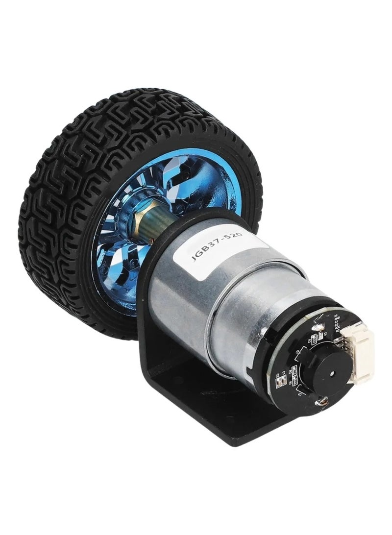 JGB37-520 Geared Motor (6V, 90RPM) with Encoder, Wheel & Bracket - Image 3