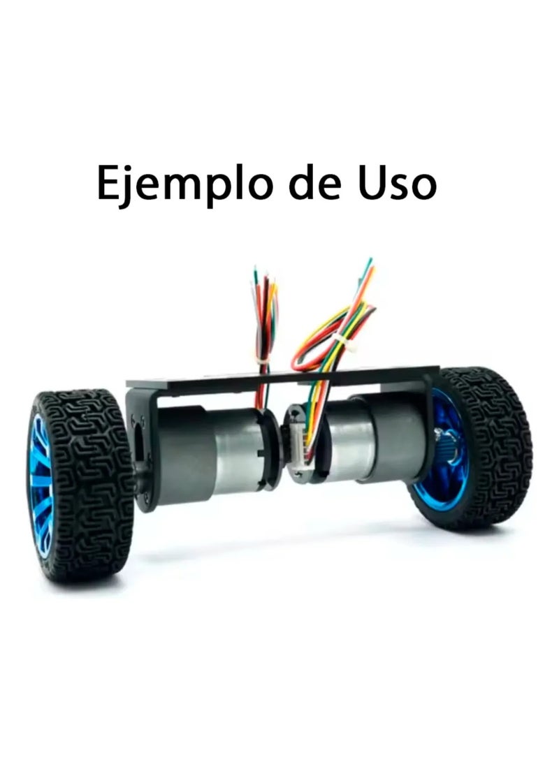 JGB37-520 Geared Motor (6V, 90RPM) with Encoder, Wheel & Bracket - Image 5