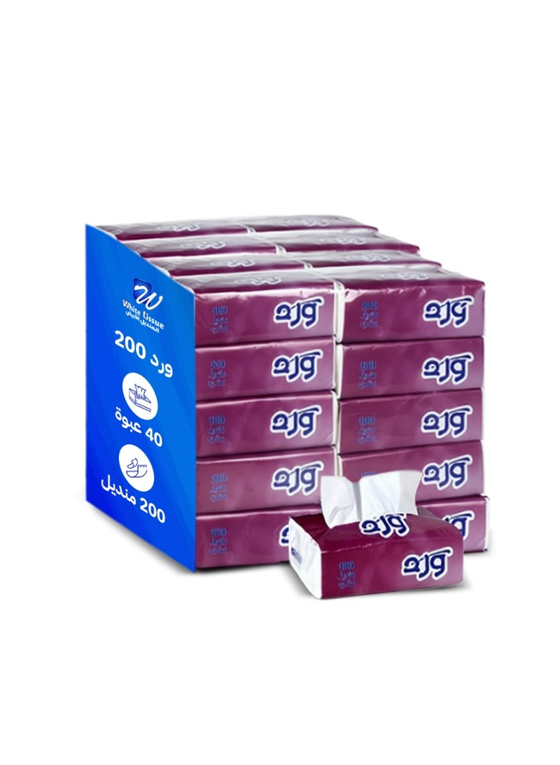 مناديل ورد 200 منديل مفرد عدد 40 عبوة - Image 1