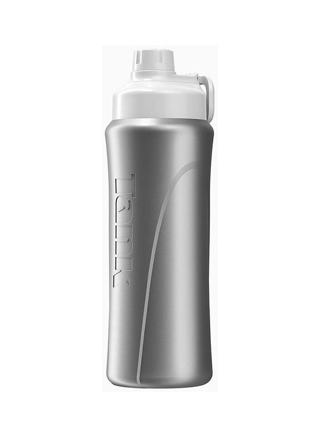 TANK زجاجة ماء بلاستيكية معزولة صغيرة سعة 650 مل، فضية، خالية من BPA - Image 2