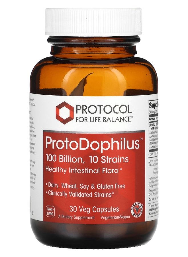 Protocol For Life Balance ProtoDophilus 100 Billion 30 Veg Capsules 