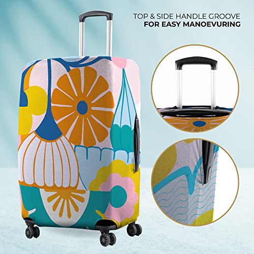 Nasher Miles Polyester Protective Luggage Cover Set of 2 (Medium-Large) - Pink Beach Design - Image 4