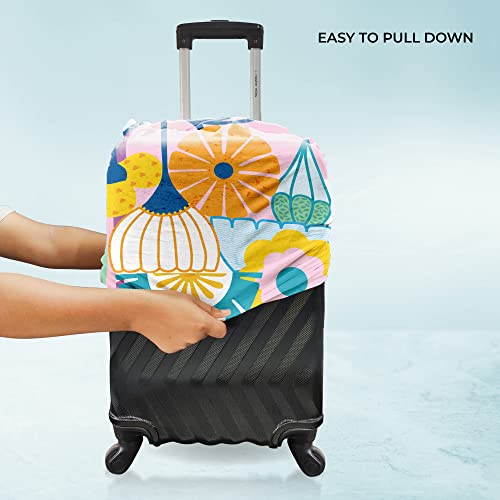 Nasher Miles Polyester Protective Luggage Cover Set of 2 (Medium-Large) - Pink Beach Design - Image 3
