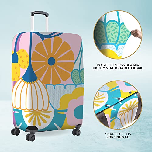 Nasher Miles Polyester Protective Luggage Cover Set of 2 (Medium-Large) - Pink Beach Design - Image 5