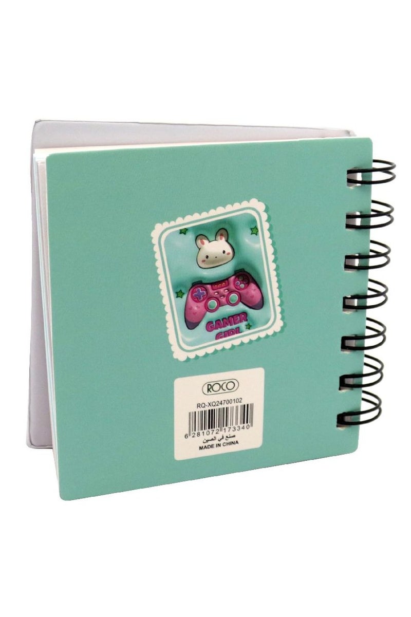 ROCO Notebook - Game Girl - 9.5 X 10 cm - 96 Sheets - Single Ruled (Colored Pages) - Blue - Image 3