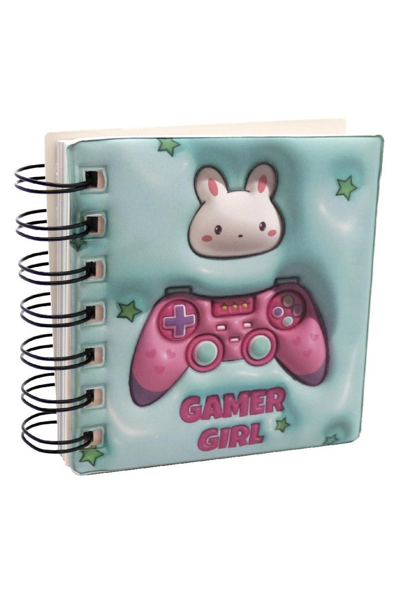 ROCO Notebook - Game Girl - 9.5 X 10 cm - 96 Sheets - Single Ruled (Colored Pages) - Blue - Image 1