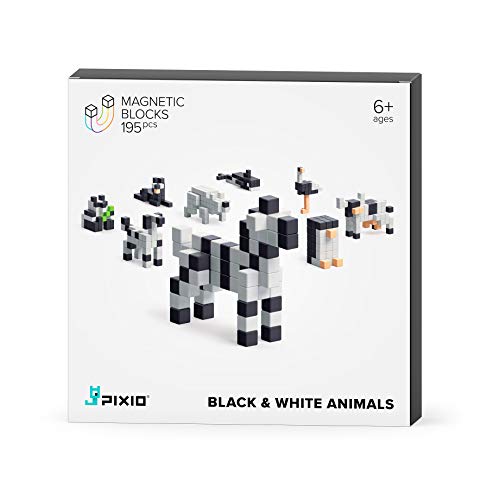 PIXIO Mini Magnetic Blocks Magnetic Cubes for Kids Tiny Magnets for Crafts STEM Building Set Sensory Learning Toys Creative Construction Kit with Animal Figures Ages 6 - Image 1