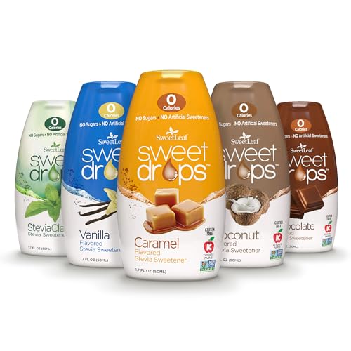 SweetLeaf Sweet Drops - Flavored Stevia Liquid Sweetener, Stevia Extract, Zero Calories, Gluten Free, Keto Friendly, Non GMO, Natural Flavor, Sugar Alternative - Variety Pack, 1.7 Fl Oz (Pack of 5) - Image 1