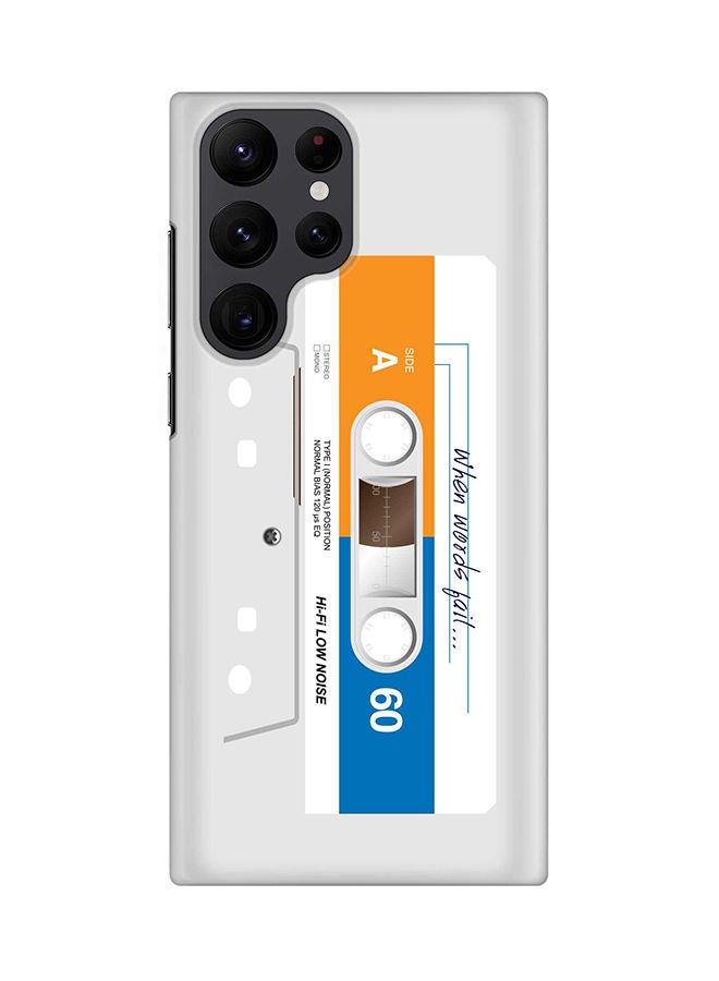 Stylizedd Case for Samsung Galaxy S22 Ultra 5G Snap Case Slim Snap Classic Series Shield Matte Finish Print - When Words Fail (White Tape) - Image 1