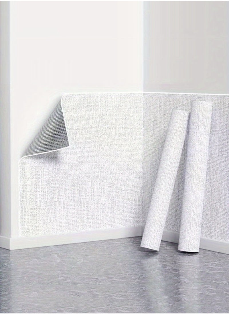 EzzySo 3D Wall Paper Foam 10M Wallpaper 1 Roll Self-Adhesive Waterproof Thickened Wallpaper Sticker Wall Covering for Kitchen Room Ceiling Wall Indoor Use Moisture Proof Sound Insulation Wallboard White 10m X 50cm X 2mm  - Image 4