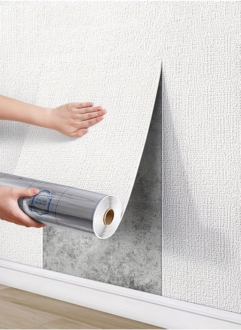 EzzySo 3D Wall Paper Foam 10M Wallpaper 1 Roll Self-Adhesive Waterproof Thickened Wallpaper Sticker Wall Covering for Kitchen Room Ceiling Wall Indoor Use Moisture Proof Sound Insulation Wallboard White 10m X 50cm X 2mm  - Image 5