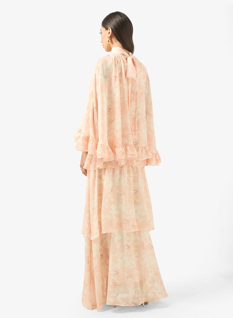 True Decadence Crew Neck Drawstring Detailed  Ruffle Maxi Dress - Image 2