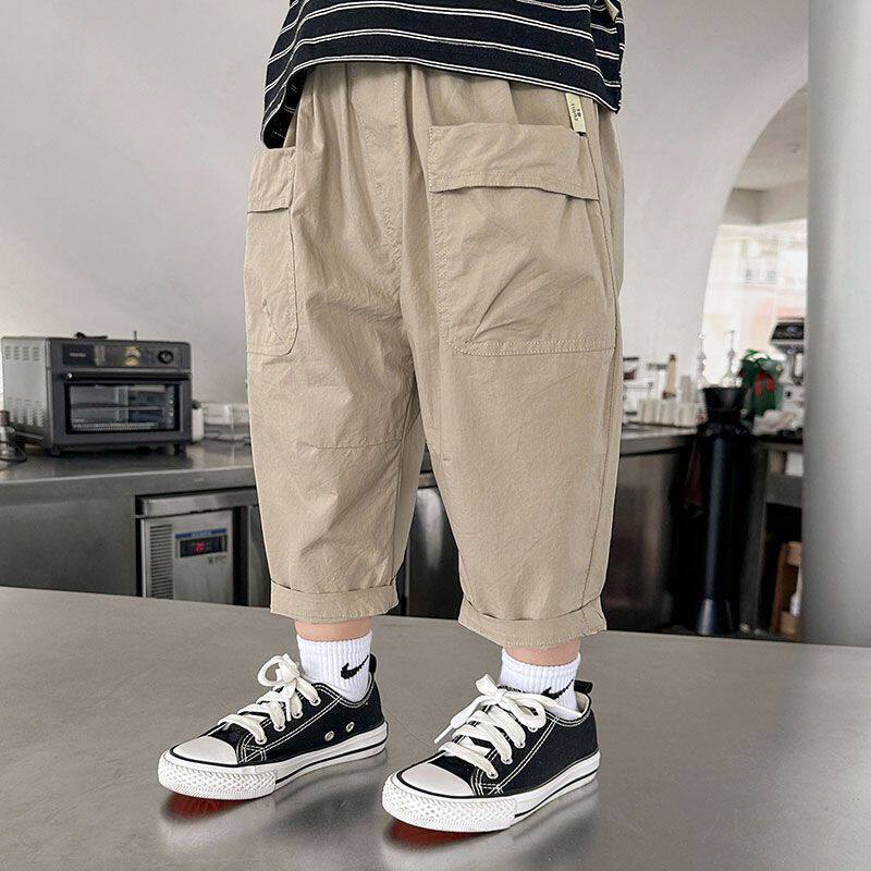 Boys Summer Thin Cropped Cargo Pants for Toddler Kids - Image 3