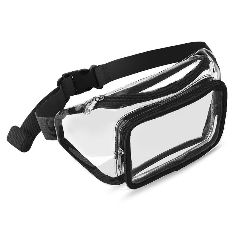 Hiflyer Clear Purses for Women - Stadium Approved Fanny Packs, Belt Bags - Trendy Crossbody Bags (Black) - Image 1
