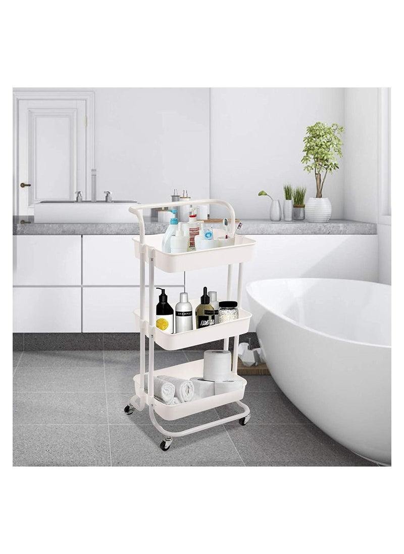 Royal Polar - 3-Tier Rolling Utility Cart Movable Storage Organizer Shelves with Wheels Multifunctional Service - Image 1