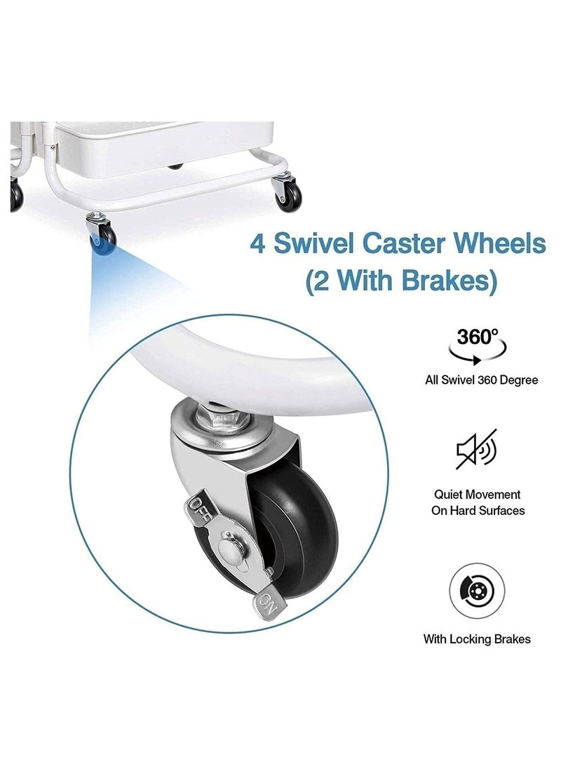Royal Polar - 3-Tier Rolling Utility Cart Movable Storage Organizer Shelves with Wheels Multifunctional Service - Image 1