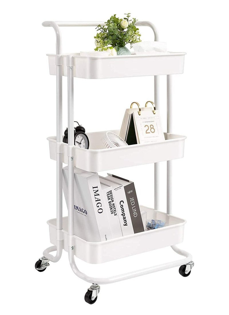 Royal Polar - 3-Tier Rolling Utility Cart Movable Storage Organizer Shelves with Wheels Multifunctional Service - Image 1